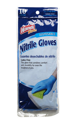 dollar tree rubber gloves Handi-Works™ 10 count Disposable Nitrile "Latex Free" – Glove Specialties