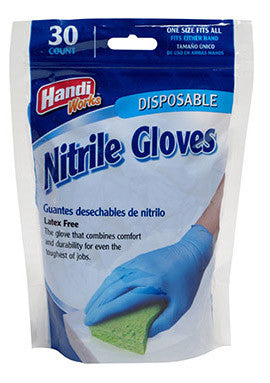 Handi-Works™ 30 count Disposable Nitrile "Latex Free"
